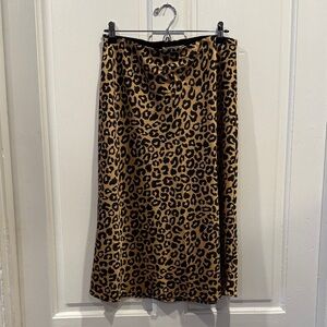 Leopard Print A-Line Skirt